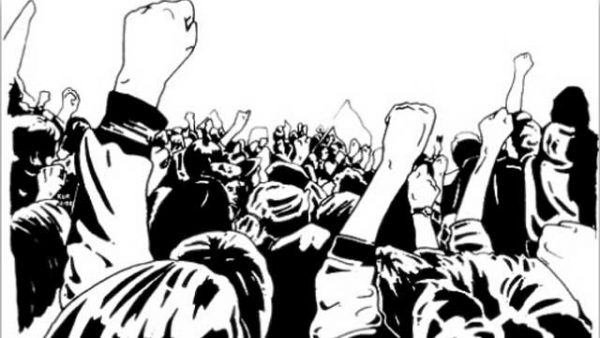 गांधी नगर की शराब दुकान के खिलाफ कांग्रेस ने महिलाओं के साथ दिया धरना